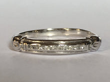 Load image into Gallery viewer, Vintage Diamond Wedding Band. 18K White Gold. April Birthstone. Stacking Ring. - Scotch Street Vintage