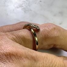 Load image into Gallery viewer, Vintage Diamond Wishbone Band. 9K Yellow Gold Setting. April Birthstone. 10th Anniversary Gift - Scotch Street Vintage