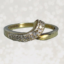 Load image into Gallery viewer, Vintage Diamond Wishbone Band. 9K Yellow Gold Setting. April Birthstone. 10th Anniversary Gift - Scotch Street Vintage
