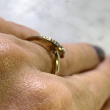 Load image into Gallery viewer, Vintage Diamond Wishbone Band. 9K Yellow Gold Setting. April Birthstone. 10th Anniversary Gift - Scotch Street Vintage