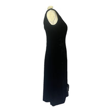 Load image into Gallery viewer, Vintage Elegant Black Velvet Cocktail Dress by Miss Elliette with a Satin Bow Accent. Formal Black Tie Attire. - Scotch Street Vintage