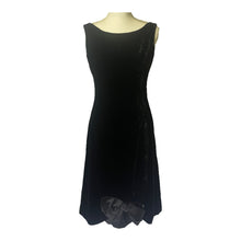 Load image into Gallery viewer, Vintage Elegant Black Velvet Cocktail Dress by Miss Elliette with a Satin Bow Accent. Formal Black Tie Attire. - Scotch Street Vintage