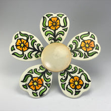 Load image into Gallery viewer, Vintage Enamel Flower Ring. Hand Painted West German Statement Ring. Recycled Jewelry. - Scotch Street Vintage