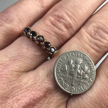 Load image into Gallery viewer, Vintage Garnet Band inYellow Gold. January Birthstone. 2 Year Anniversary. Stacking Ring. - Scotch Street Vintage
