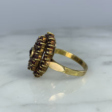 Load image into Gallery viewer, Vintage Garnet Cluster Ring in 14k Yellow Gold. January Birthstone. 2 Year Anniversary Gift. - Scotch Street Vintage
