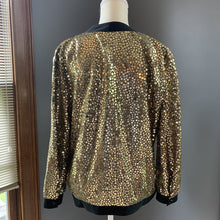 Load image into Gallery viewer, Vintage Gold Sequin Cardigan or Jacket by Edith Flagg's Three Flaggs Vintage Fashion. - Scotch Street Vintage
