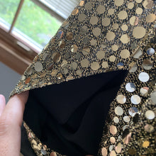 Load image into Gallery viewer, Vintage Gold Sequin Cardigan or Jacket by Edith Flagg's Three Flaggs Vintage Fashion. - Scotch Street Vintage