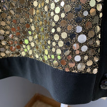 Load image into Gallery viewer, Vintage Gold Sequin Cardigan or Jacket by Edith Flagg's Three Flaggs Vintage Fashion. - Scotch Street Vintage