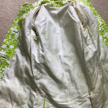 Load image into Gallery viewer, Vintage Green and White Spring Coat from Saks Fifth Avenue. Butterfly and Floral Design. - Scotch Street Vintage