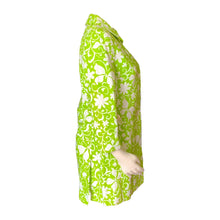 Load image into Gallery viewer, Vintage Green and White Spring Coat from Saks Fifth Avenue. Butterfly and Floral Design. - Scotch Street Vintage