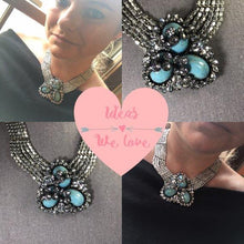 Load image into Gallery viewer, Vintage Hattie Carnegie Brooch. Rhinestone and Faux Turquoise Eggs in the Nest Brooch. - Scotch Street Vintage