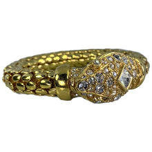 Load image into Gallery viewer, Vintage Kenneth J Lane Snake bracelet. Gold Tone Wrap Bracelet with Rhinestones. Estate Jewelry. - Scotch Street Vintage
