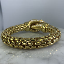Load image into Gallery viewer, Vintage Kenneth J Lane Snake bracelet. Gold Tone Wrap Bracelet with Rhinestones. Estate Jewelry. - Scotch Street Vintage