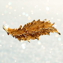 Load image into Gallery viewer, Vintage Leaf Brooch by Hattie Carnegie. Shawl Closure or Sweater Clip or Repurpose to a Statement Necklace. - Scotch Street Vintage