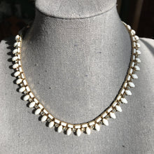 Load image into Gallery viewer, Vintage Milk Glass and Rhinestone Necklace and Bracelet set by Hattie Carnegie. - Scotch Street Vintage