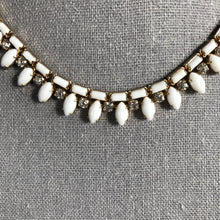 Load image into Gallery viewer, Vintage Milk Glass and Rhinestone Necklace and Bracelet set by Hattie Carnegie. - Scotch Street Vintage