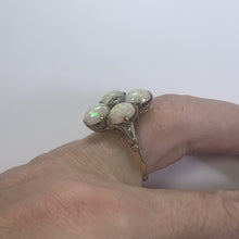 Load image into Gallery viewer, Vintage Opal and Diamond Statement Ring set in Yellow Gold. October Birthstone. 1950s Estate Jewelry - Scotch Street Vintage