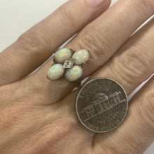 Load image into Gallery viewer, Vintage Opal and Diamond Statement Ring set in Yellow Gold. October Birthstone. 1950s Estate Jewelry - Scotch Street Vintage