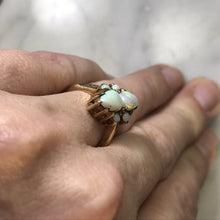 Load image into Gallery viewer, Vintage Opal Cluster Ring in 14k Yellow Gold. October Birthstone. 14th Anniversary Gift. - Scotch Street Vintage