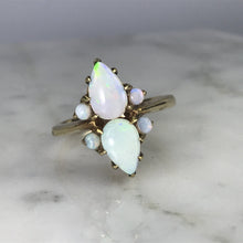Load image into Gallery viewer, Vintage Opal Cluster Ring in 14k Yellow Gold. October Birthstone. 14th Anniversary Gift. - Scotch Street Vintage