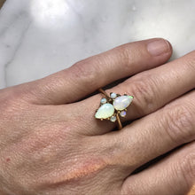 Load image into Gallery viewer, Vintage Opal Cluster Ring in 14k Yellow Gold. October Birthstone. 14th Anniversary Gift. - Scotch Street Vintage
