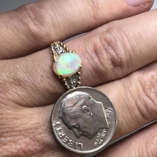 Load image into Gallery viewer, Vintage Opal Diamond Engagement Ring. 14K Gold. October Birthstone. 14th Anniversary. - Scotch Street Vintage