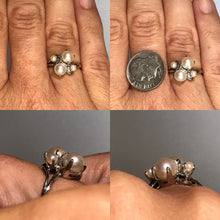 Load image into Gallery viewer, Vintage Pearl Ring. 14k White Gold. Unique Engagement Ring. June Birthstone. 4th Anniversary Gift. - Scotch Street Vintage