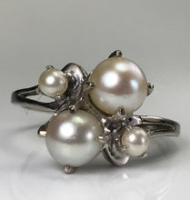 Load image into Gallery viewer, Vintage Pearl Ring. 14k White Gold. Unique Engagement Ring. June Birthstone. 4th Anniversary Gift. - Scotch Street Vintage