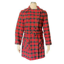 Load image into Gallery viewer, Vintage Red Christmas Plaid Wool Coat by Pendleton. Warm Stylish Winter Coat. 1950s Fashion. - Scotch Street Vintage