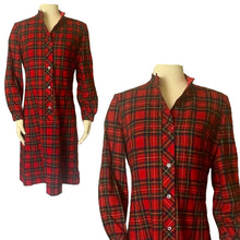 Load image into Gallery viewer, Vintage Red Plaid Wool Shirt Dress by Pendleton. Perfect Traditional Preppy Style for the Holidays. - Scotch Street Vintage