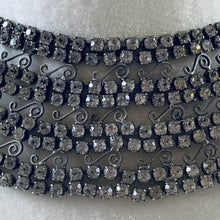 Load image into Gallery viewer, Vintage Rhinestone Collar Choker Necklace with 600 Rhinestones and Lace Filigree. Wedding Jewelry. - Scotch Street Vintage
