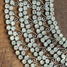 Load image into Gallery viewer, Vintage Rhinestone Collar Choker Necklace with 600 Rhinestones and Lace Filigree. Wedding Jewelry. - Scotch Street Vintage