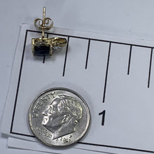 Load image into Gallery viewer, Vintage Sapphire and Diamond Earrings. 10k Solid Yellow Gold. September Birthstone. - Scotch Street Vintage