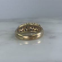 Load image into Gallery viewer, Vintage Sapphire and Diamond Ring set in 14k Yellow Gold. Unique Wedding Band. September's Birthstone. - Scotch Street Vintage