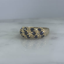 Load image into Gallery viewer, Vintage Sapphire and Diamond Ring set in 14k Yellow Gold. Unique Wedding Band. September's Birthstone. - Scotch Street Vintage