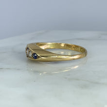 Load image into Gallery viewer, Vintage Spinel Diamond Ring. 18k Yellow Gold. Wedding Band. August Birthstone. - Scotch Street Vintage