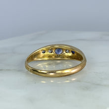 Load image into Gallery viewer, Vintage Spinel Diamond Ring. 18k Yellow Gold. Wedding Band. August Birthstone. - Scotch Street Vintage