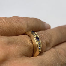 Load image into Gallery viewer, Vintage Spinel Diamond Ring. 18k Yellow Gold. Wedding Band. August Birthstone. - Scotch Street Vintage