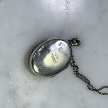 Load image into Gallery viewer, Vintage Sterling Silver Locket. Floral Etched Pendant. Marked 925. Full European Hallmark. - Scotch Street Vintage