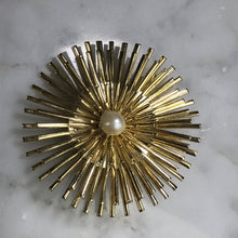 Load image into Gallery viewer, Vintage Sunburst Brooch with Faux Pearl. Possible Necklace or Bracelet? - Scotch Street Vintage