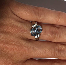 Load image into Gallery viewer, Vintage Tanzanite and Topaz Ring in a 10k White Gold. December Birthstone. 24th Anniversary Gift - Scotch Street Vintage