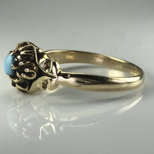 Load image into Gallery viewer, Vintage Turquoise Art Nouveau Ring. 10K Yellow Gold. December Birthstone. Promise Ring. - Scotch Street Vintage