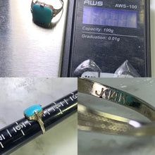 Load image into Gallery viewer, Vintage Turquoise Art Nouveau Ring. 14K White Gold. Circa 1920s. December Birthstone. - Scotch Street Vintage