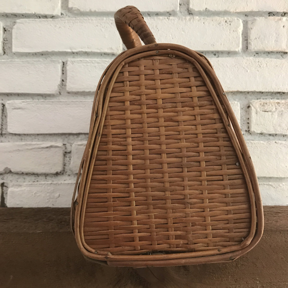 Vintage Wicker Basket Purse or Handbag. 1960s. Summer Purse. Rattan Bo