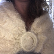 Load image into Gallery viewer, Vintage Winter White Mohair Shrug by Saks Fifth Avenue. Wedding Boleros. Cream Wrap. Bridal Jacket. - Scotch Street Vintage