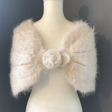 Load image into Gallery viewer, Vintage Winter White Mohair Shrug by Saks Fifth Avenue. Wedding Boleros. Cream Wrap. Bridal Jacket. - Scotch Street Vintage