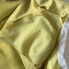 Load image into Gallery viewer, Vintage Yellow Linen Dress with Lace Daisies by Miss Elliette. Bohemian 1960s Sustainable Fashion. - Scotch Street Vintage