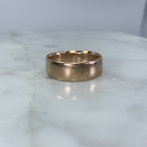 1908 Gold Wedding Band in Rose Gold. Perfect Stacking Ring. Antique English Estate Jewelry. - Scotch Street Vintage
