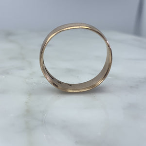 1908 Gold Wedding Band in Rose Gold. Perfect Stacking Ring. Antique English Estate Jewelry. - Scotch Street Vintage