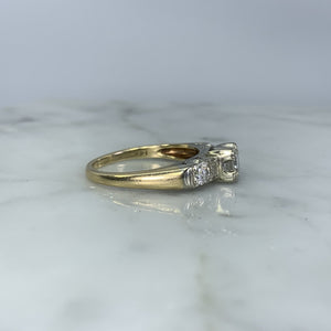 1940s Diamond Engagement Ring in a 14K Gold Setting. Sustainable Estate Jewelry. - Scotch Street Vintage